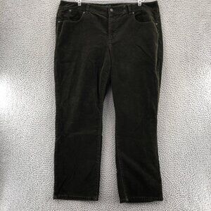 Talbots Jeans Womens 20 Green Heritage Corduroy Tapered Ankle Everyday Casual*